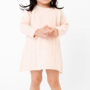 Copper Pearl Cable Knit Sweater Dress | Ballerina Pink | 12-18M
